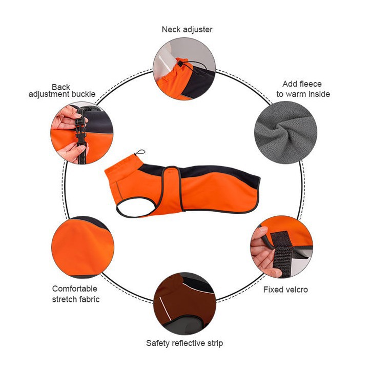 Warm Fleece Dog Jacket for Outdoor