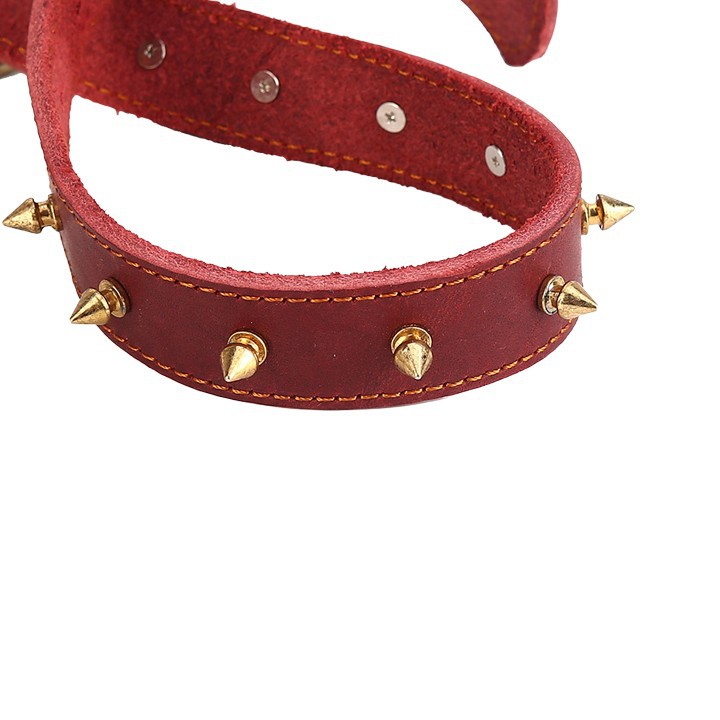 Cow Leather Dog Collars with Spikes